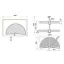 Cestello Girevole Ø65 cm per Mobile da Cucina 80 cm in Plastica Emuca Bianco