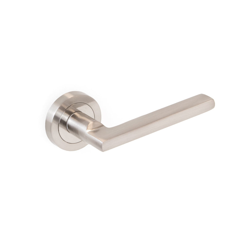 Maniglie Perth per Porta da Interno Ø50 mm Alluminio e Zama Nickel Satinato 1 Set. Emuca