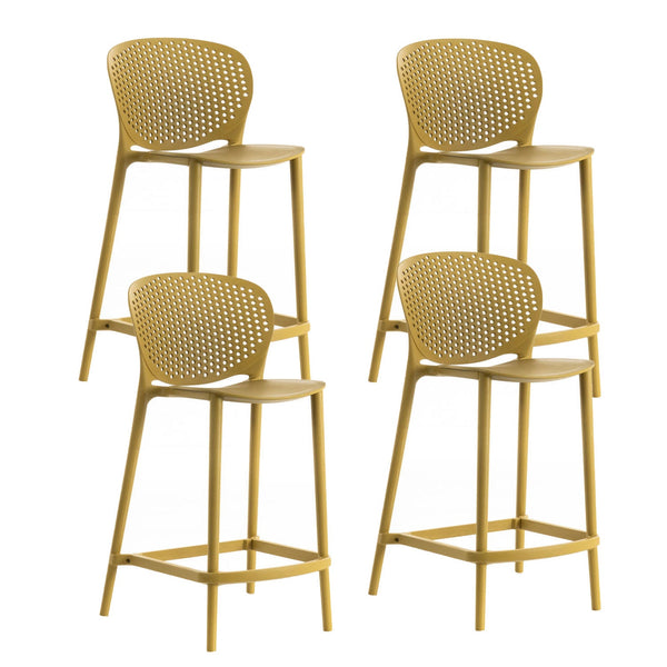 acquista Set 4 Sgabelli 46x42x93 cm in Polipropilene Spot Senape
