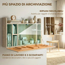 Scrivania da Parete Pieghevole 77x20x51 cm con Ripiani Salvaspazio in Pannello di Particelle      
