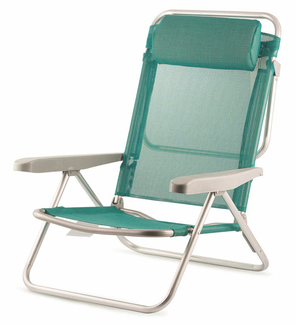 acquista Faltbarer Strandstuhl mit Kissen aus Aluminium Soriani Brazil Aquamarine Green