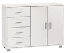 Madia 2 Ante 4 Cassetti 116x86x41 cm Bianco Fiammato