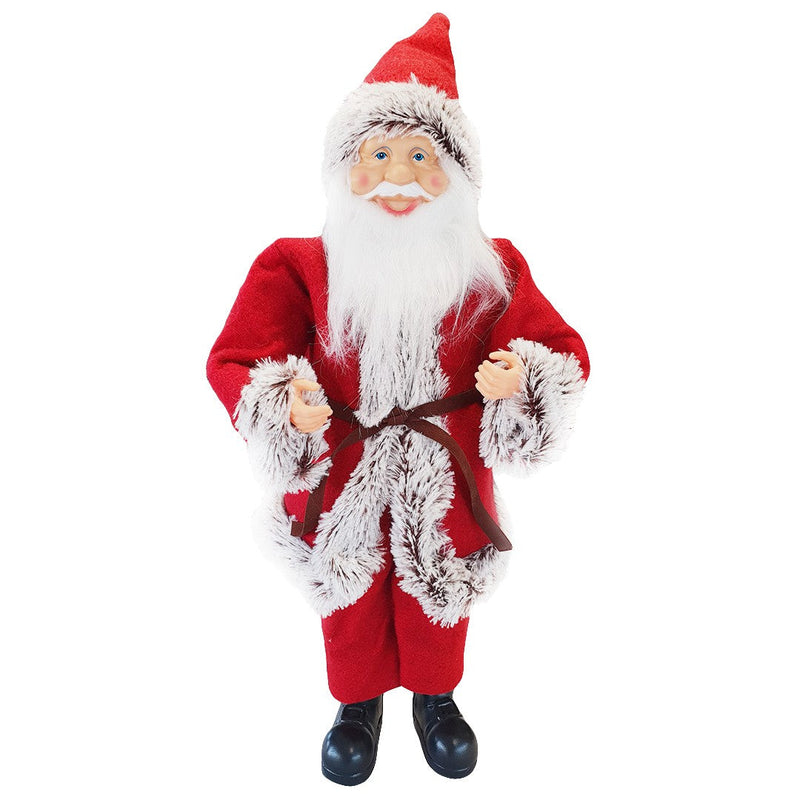 Pupazzo Babbo Natale H50 cm con Minilucciole Rosso e Grigio