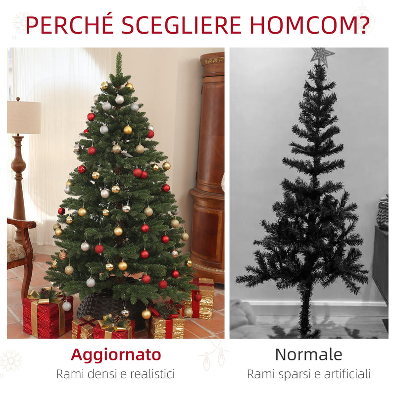 Albero di Natale Artificiale 180 cm 1050 Rami Apertura a Cerniera Verde 