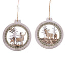 Set 12 Decoro in Legno Assortito Ø11 cm Nat/Oro