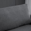 Divano 3 Posti 191x79x87 cm con Seduta Profonda e Imbottitura Spessa in Tessuto Grigio Scuro      