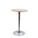 Tavolino Alto da Bar Tondo Ø60x70,5/91,5 cm Regolabile in Altezza Leon Marrone