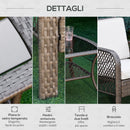Set Salotto da Giardino Divano 2 Poltrone e Tavolino in Rattan Marrone