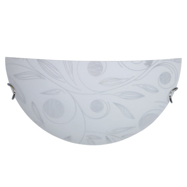 online Wandleuchte 1xE27 Haken Chromplatte Glas Weiß Dekoriert Garten E-Energy Clara