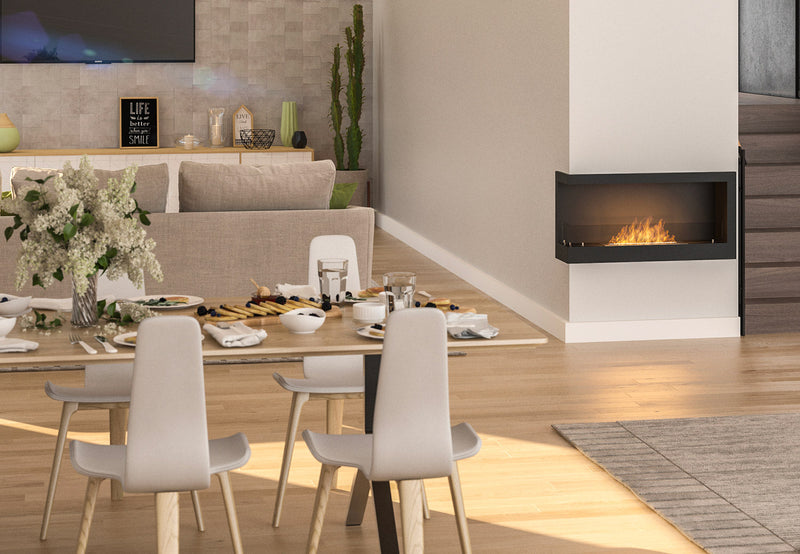 Camino a Bioetanolo da Incasso 90x45 cm  Corner 900 Left Nero