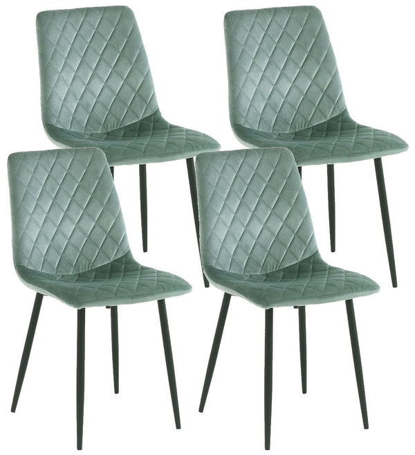 Set mit 4 Stühlen 44 x 50 x 88 cm in Aquamarin-Samt sconto