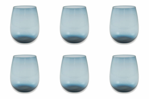 Set 6 Gläser Ø6x11 cm in Glas Villa d'Este Home Tivoli Happy Hour Blau online