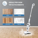 Scopa a Vapore Elettrica 1330W Serbatoio 450ml Bianco