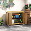 Armadio Porta Attrezzi da Esterno 110x50x85 cm con 2 Ante e Ripiani in Legno   