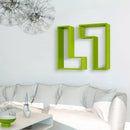 Mensola da Parete a Forma di L 61x37x15,5 cm in Fibra di Legno Lettera Blu Atollo