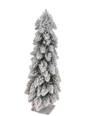 Mini Albero di Natale Artificiale H60 cm Abete Slim con Neve Verde
