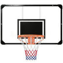 Canestro Basket Esterno a Parete 113x73 cm Cerchio Ø45 cm e Rete in Acciaio e Policarbonato Nero      