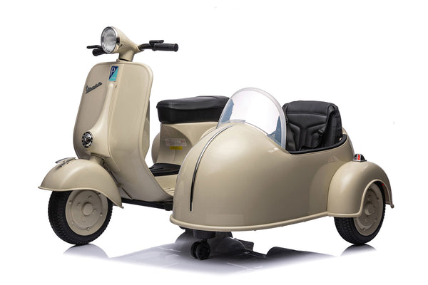 online Moto Elettrica per Bambini Licenza Piaggio Vespa Sidecar 12V Crema