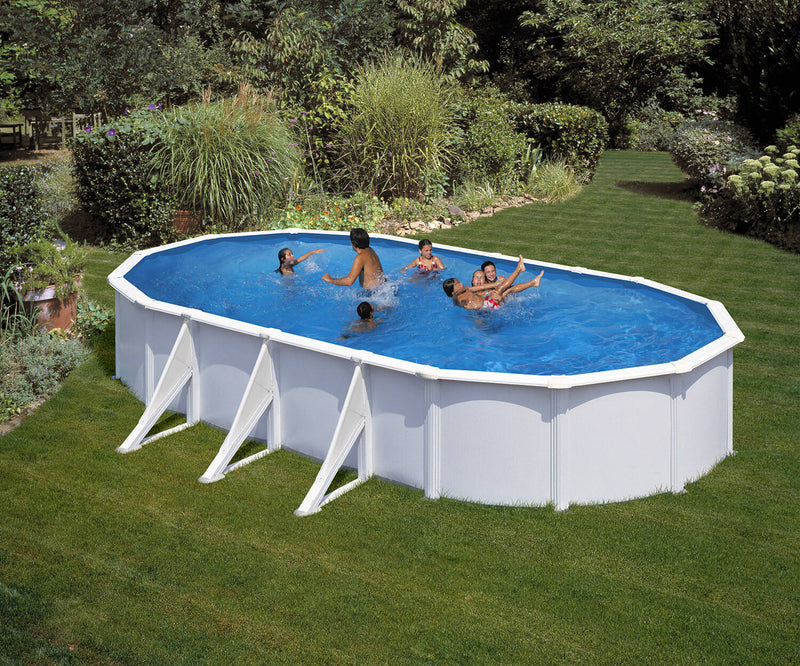 Piscina Ovale Fuori Terra 730x375xh120 cm in Acciaio e PVC Gre Fidji
