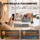 Stufa Elettrica a Infrarossi Oscillante 2000 W 29,5x29,5x84 cm con Telecomando in Alluminio Nero      