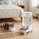 Distributore di Acqua per Gatti e Cani Automatico a Gravità 8 L 19,3x32,8x43,4 cm con Ciotola in Acciaio Inox e ABS Bianco      