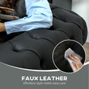 Poltrona da Salotto Stile Chesterfield 105x86x79 cm in Finta Pelle PU Nero   