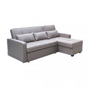 Divano Letto Cedric 208x87/145x88 cm  in Tessuto Grigio