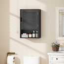 Armadietto Bagno a Parete 40x20x60 cm con Ripiano Regolabile e Anta Ammortizzata in MDF Nero      