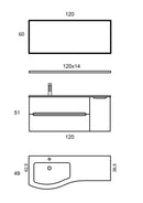 Mobile Bagno Sospeso 121,5cm TFT Swing Rovere Scuro D