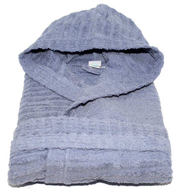 Frottee-Bademantel 100% Baumwolle Sally Horizon Denim Blue prezzo