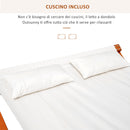 Amaca da Giardino 2 Posti 200x150x45 cm in Legno e Cotone Bianco