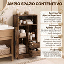 Mobile Bagno Slim 50x25x100 cm con Cassetti e Scomparti Aperti in Truciolato Marrone Rustico      