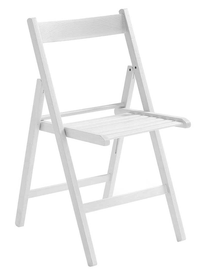 Set 4 Sedie Pieghevole 47,5x42,5x45/79 cm in Legno di Faggio FSC Bianca