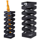 Portaombrelli in Metallo Design Quadrato Stand Nero Vaschetta Salvagoccia