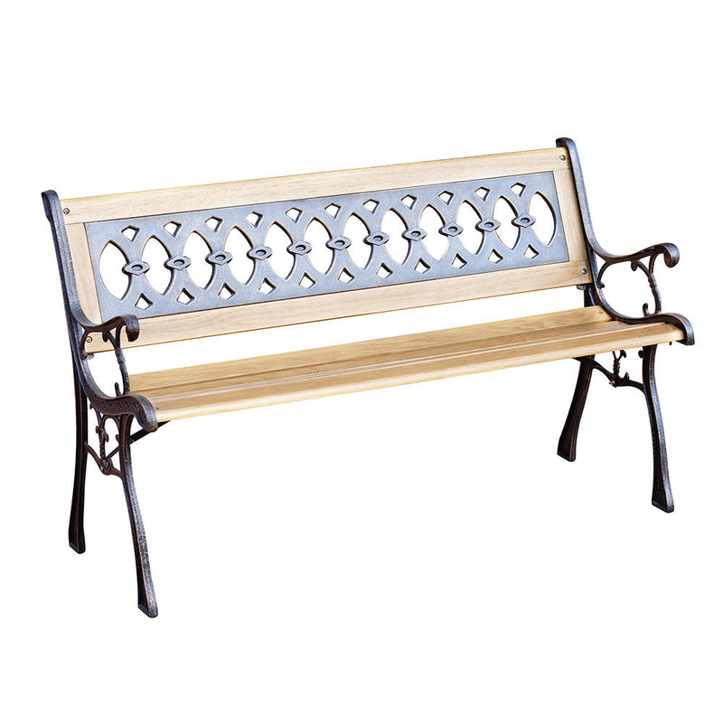 Panca da Giardino in Legno e Ghisa 124x53x74cm Vorghini James