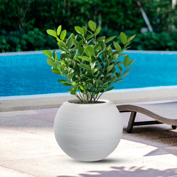 prezzo Vaso da Esterno Interno Design a Sfera Ø40x33 cm Botticelli in Resina Bianco