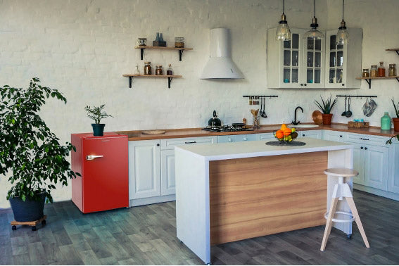 Frigorifero Vintage Monoporta 90 Litri 60W Classe A+ Kooper Rosso