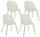 Set mit 4 Stühlen 49 x 55 x 77 cm aus weißem Polyester mit Samteffekt
