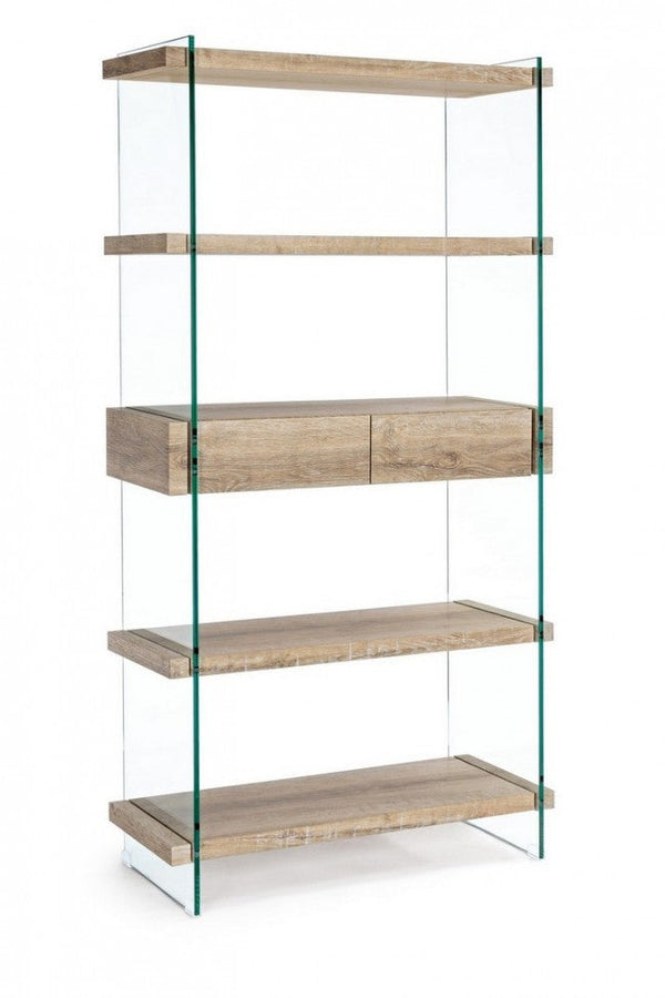 Bücherregal 4 Regale 2 Schubladen Linie Kenia aus Glas prezzo