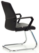 Sedia da Ufficio Visitatori in Similpelle Sake Fissa Nera