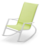 Poltrona Dondolo da Giardino 99x60,5x97 cm in Acciaio e Textilene Lime