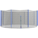 Rete di Protezione per Trampolini a 8 Pali con Ingresso con Cerniera Ø366x180 cm in PE Nero e Blu