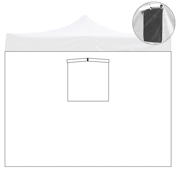 sconto Telo Laterale 3x2 m Ricambio Per Gazebo con Finestra Richiudibile Telo Oxford Impermeabile Bianco
