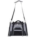 Borsa Trasportino Pieghevole per Cani Gatti con Tracolla in Tessuto Oxford Grigio 50x26.5x33 cm 
