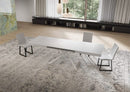Tavolo Allungabile 160-244x80x74 cm Niket Bianco Frassino Gambe Bianche