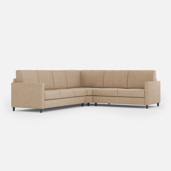 sconto Divano Angolare 6 Posti 281x241x85 cm Karay in Tessuto Beige