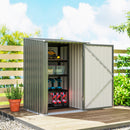 Casetta Box da Giardino Porta Attrezzi 100x104x160 cm con Porta a Battente in Acciaio Galvanizzato Argento      