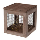 Set 3 Cubi Natalizi Decorativi con LED in Legno Marroni