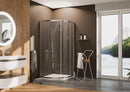 Box Doccia Semicircolare 2 Ante Scorrevoli in Cristallo Trasparente 6mm H185 Fosterberg Dragor Varie Misure