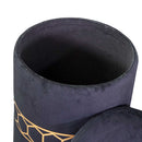 Set 2 Pouf Contenitore Ø35 cm e Ø39 cm in Tessuto Velluto Nero